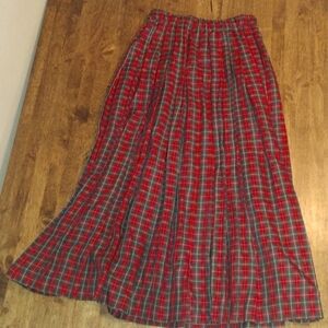 Vintage Marisa Christina Classics Red Plaid Tartan Maxi Skirt Christmas S